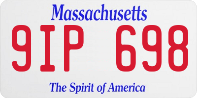 MA license plate 9IP698
