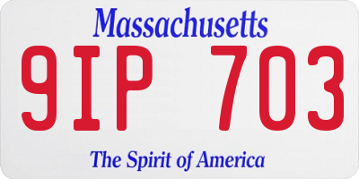 MA license plate 9IP703