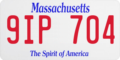 MA license plate 9IP704