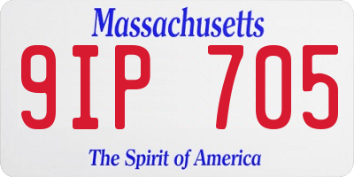 MA license plate 9IP705