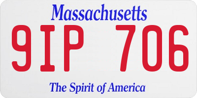 MA license plate 9IP706