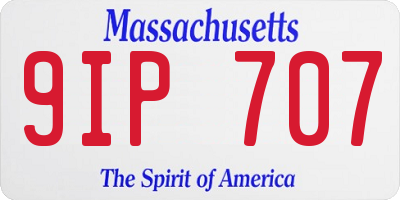 MA license plate 9IP707