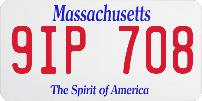 MA license plate 9IP708
