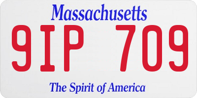 MA license plate 9IP709