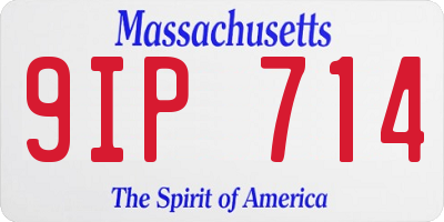 MA license plate 9IP714