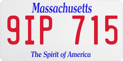 MA license plate 9IP715