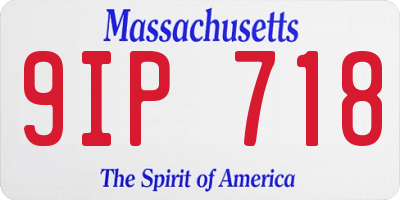 MA license plate 9IP718