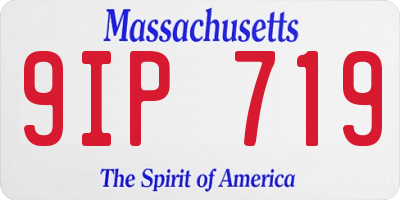 MA license plate 9IP719
