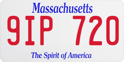 MA license plate 9IP720