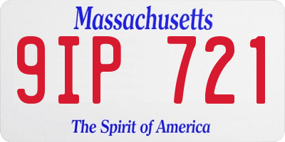 MA license plate 9IP721