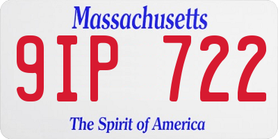 MA license plate 9IP722