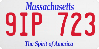 MA license plate 9IP723