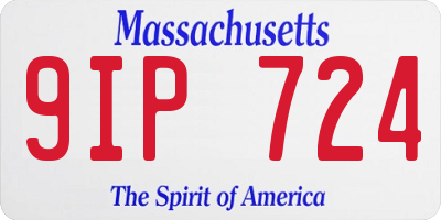 MA license plate 9IP724