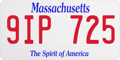 MA license plate 9IP725