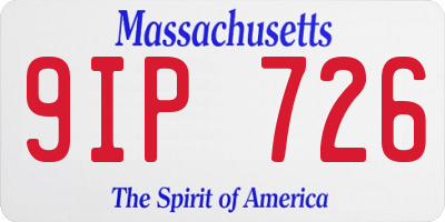 MA license plate 9IP726
