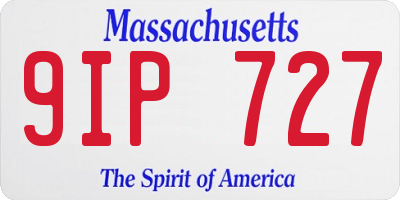 MA license plate 9IP727