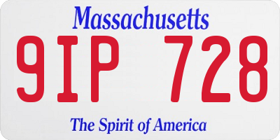 MA license plate 9IP728