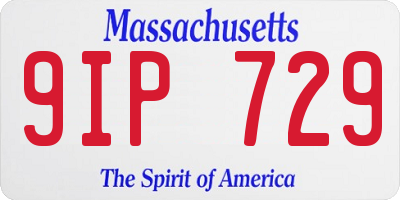 MA license plate 9IP729