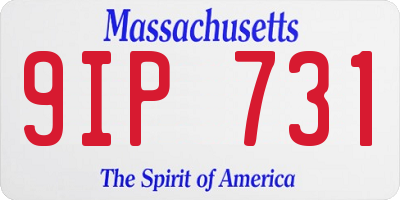 MA license plate 9IP731