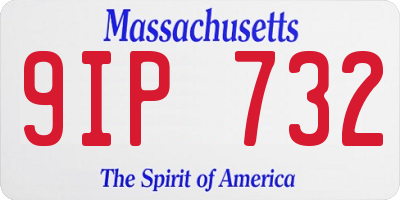 MA license plate 9IP732