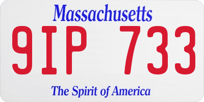 MA license plate 9IP733