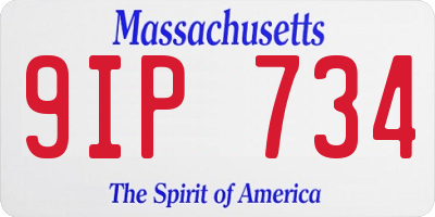 MA license plate 9IP734