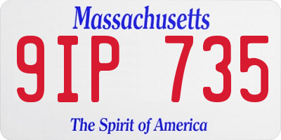 MA license plate 9IP735
