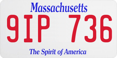 MA license plate 9IP736