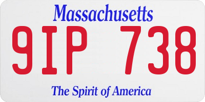MA license plate 9IP738