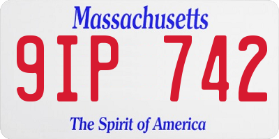 MA license plate 9IP742