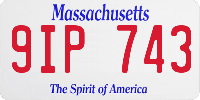 MA license plate 9IP743