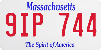 MA license plate 9IP744