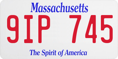 MA license plate 9IP745