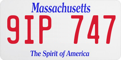 MA license plate 9IP747