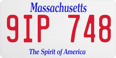 MA license plate 9IP748