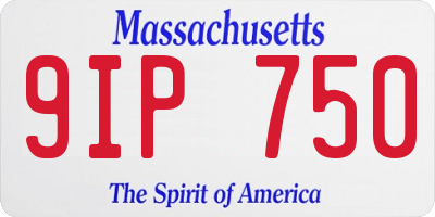 MA license plate 9IP750