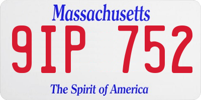 MA license plate 9IP752