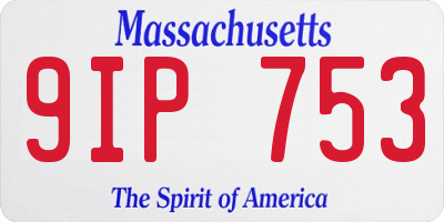 MA license plate 9IP753