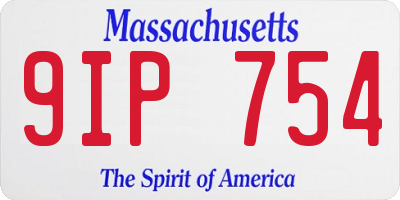 MA license plate 9IP754