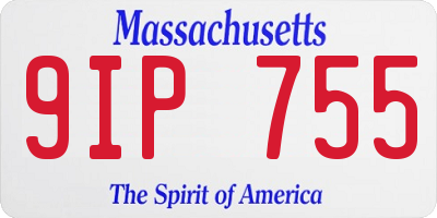 MA license plate 9IP755