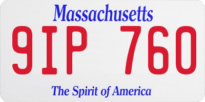 MA license plate 9IP760