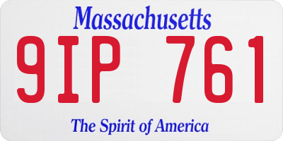 MA license plate 9IP761