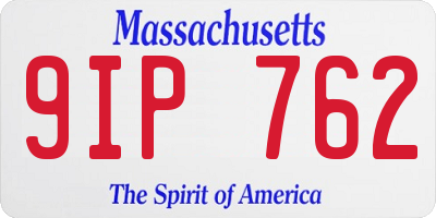MA license plate 9IP762