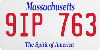 MA license plate 9IP763