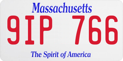MA license plate 9IP766