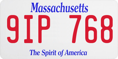 MA license plate 9IP768