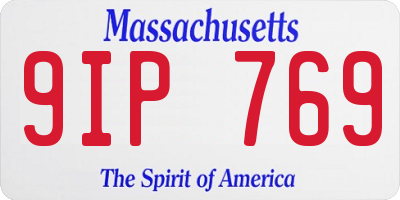 MA license plate 9IP769