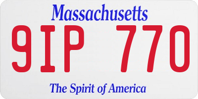 MA license plate 9IP770