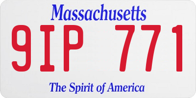 MA license plate 9IP771