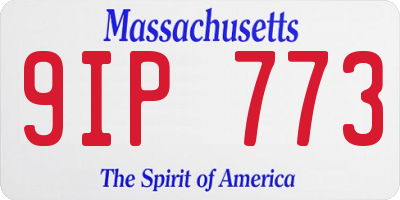 MA license plate 9IP773